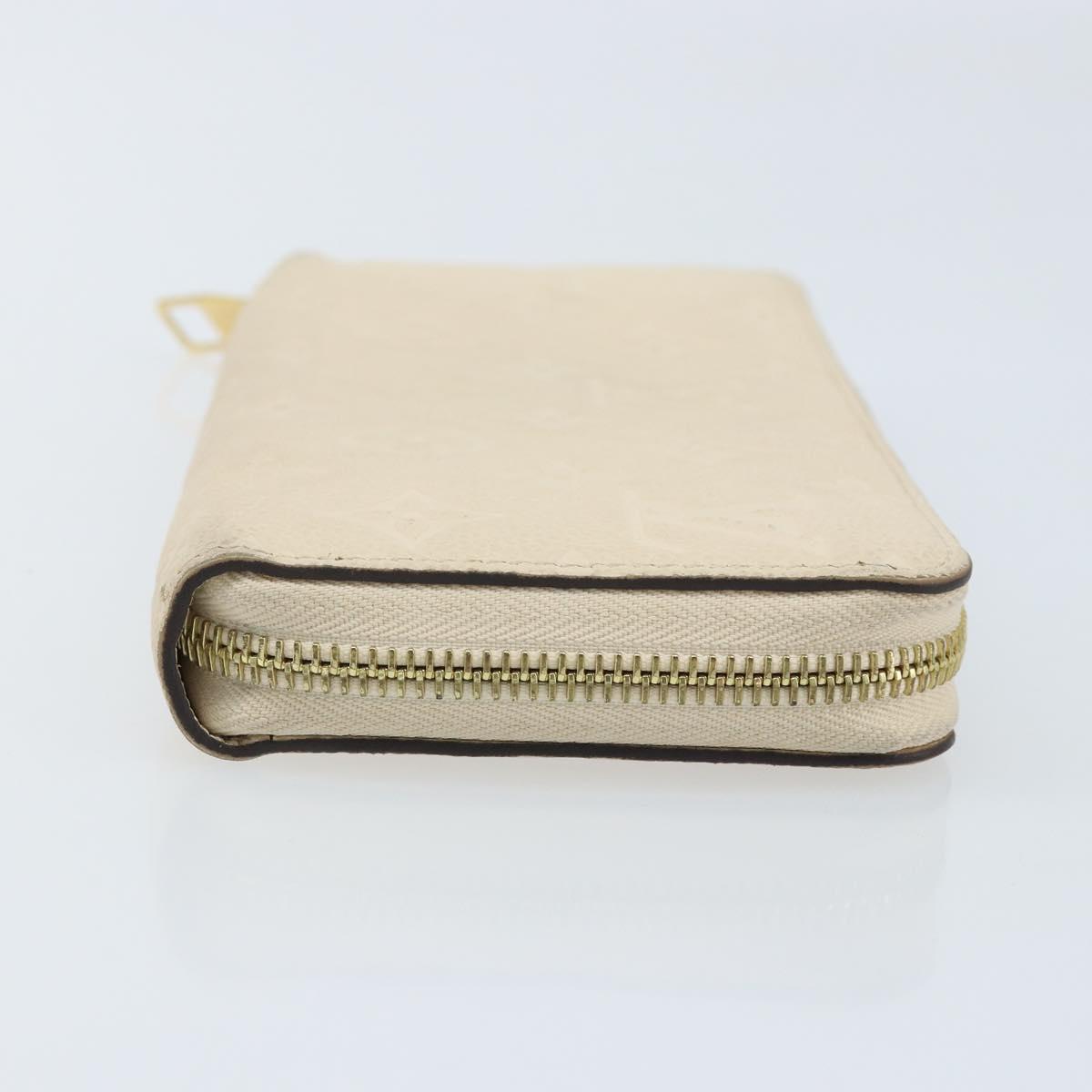 LOUIS VUITTON Monogram Empreinte Zippy Long Wallet White TN0146 LV Auth BA11828