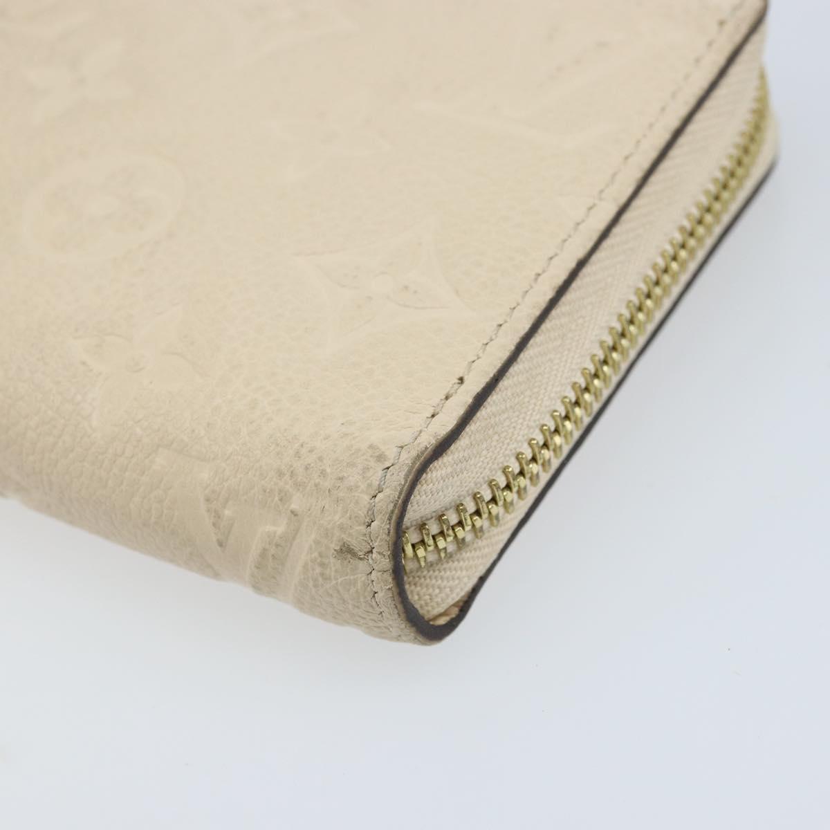 LOUIS VUITTON Monogram Empreinte Zippy Long Wallet White TN0146 LV Auth BA11828