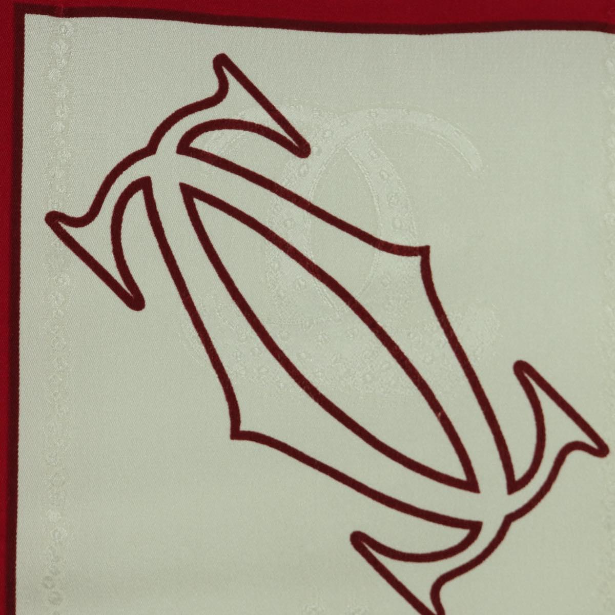 CARTIER Scarf Silk Beige Auth BA11829A