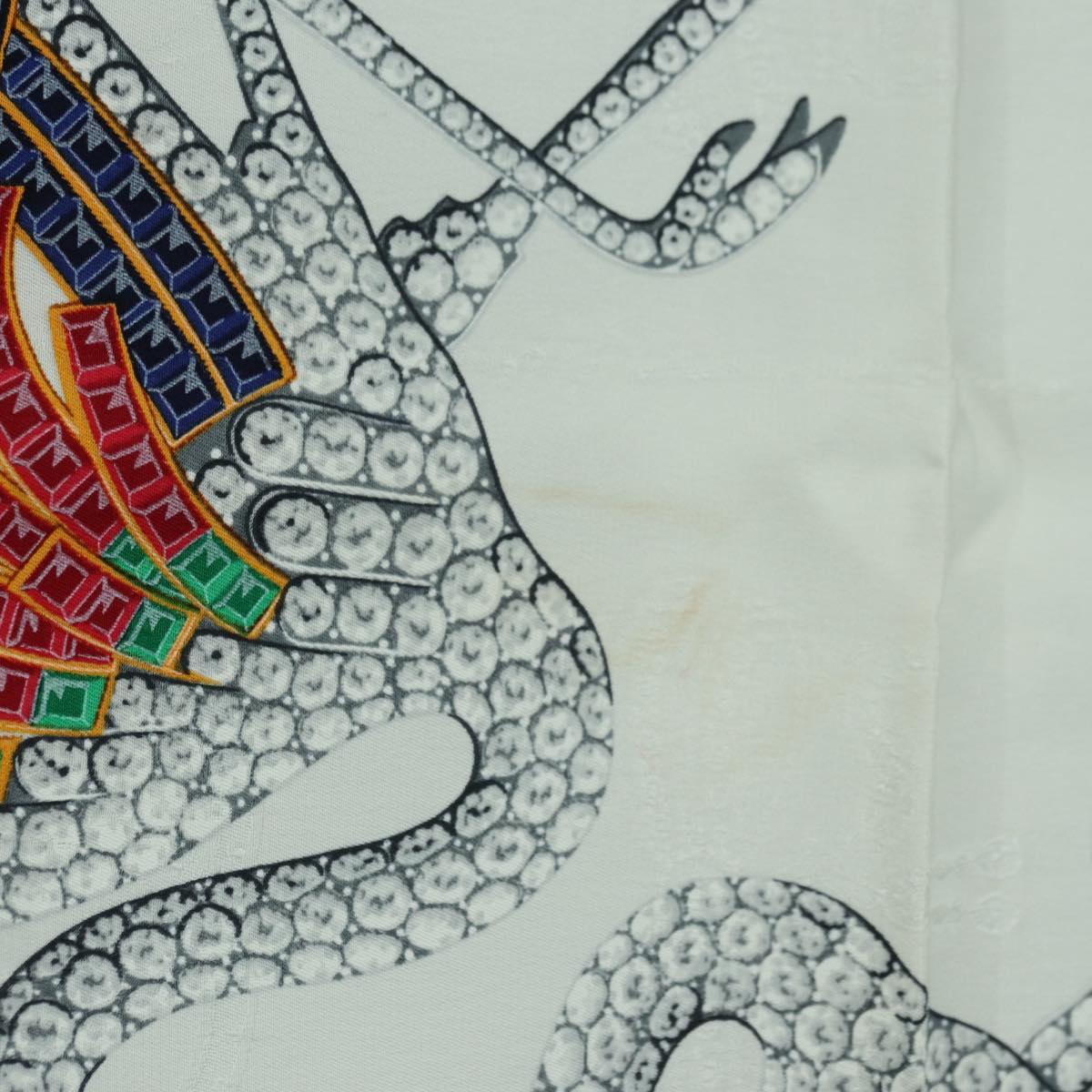 CARTIER Scarf Silk White Auth BA11830A
