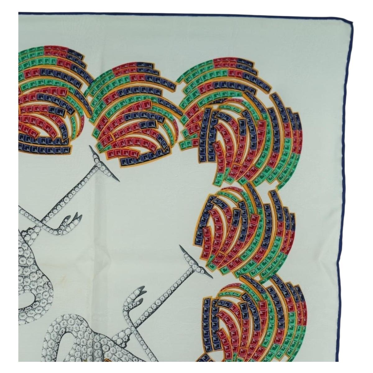 CARTIER Scarf Silk White Auth BA11830A