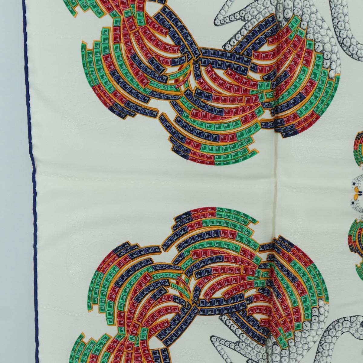 CARTIER Scarf Silk White Auth BA11830A