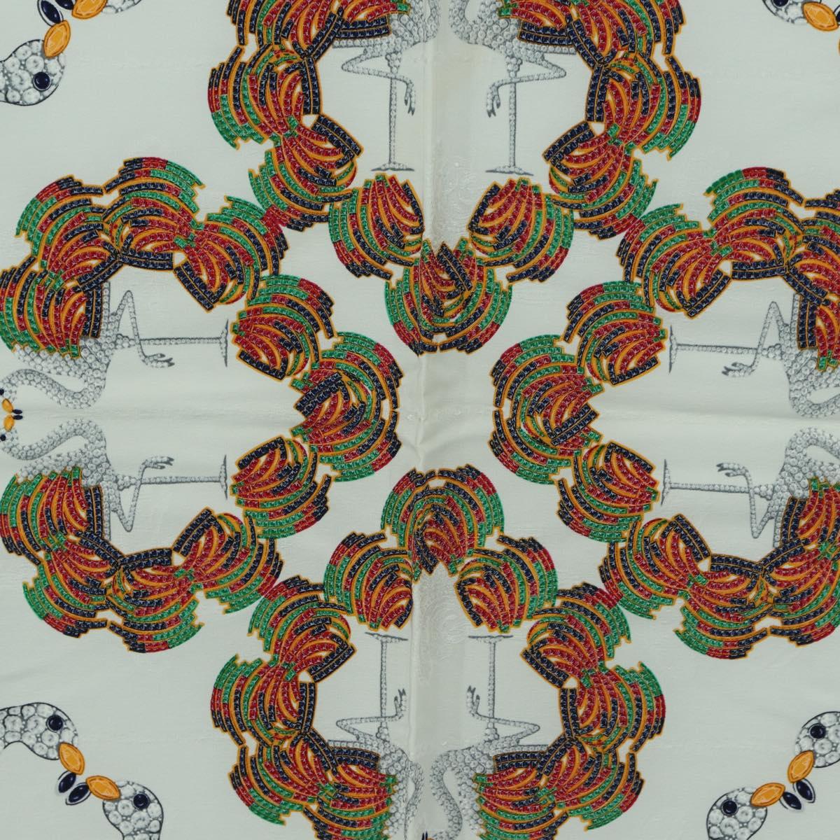 CARTIER Scarf Silk White Auth BA11830A