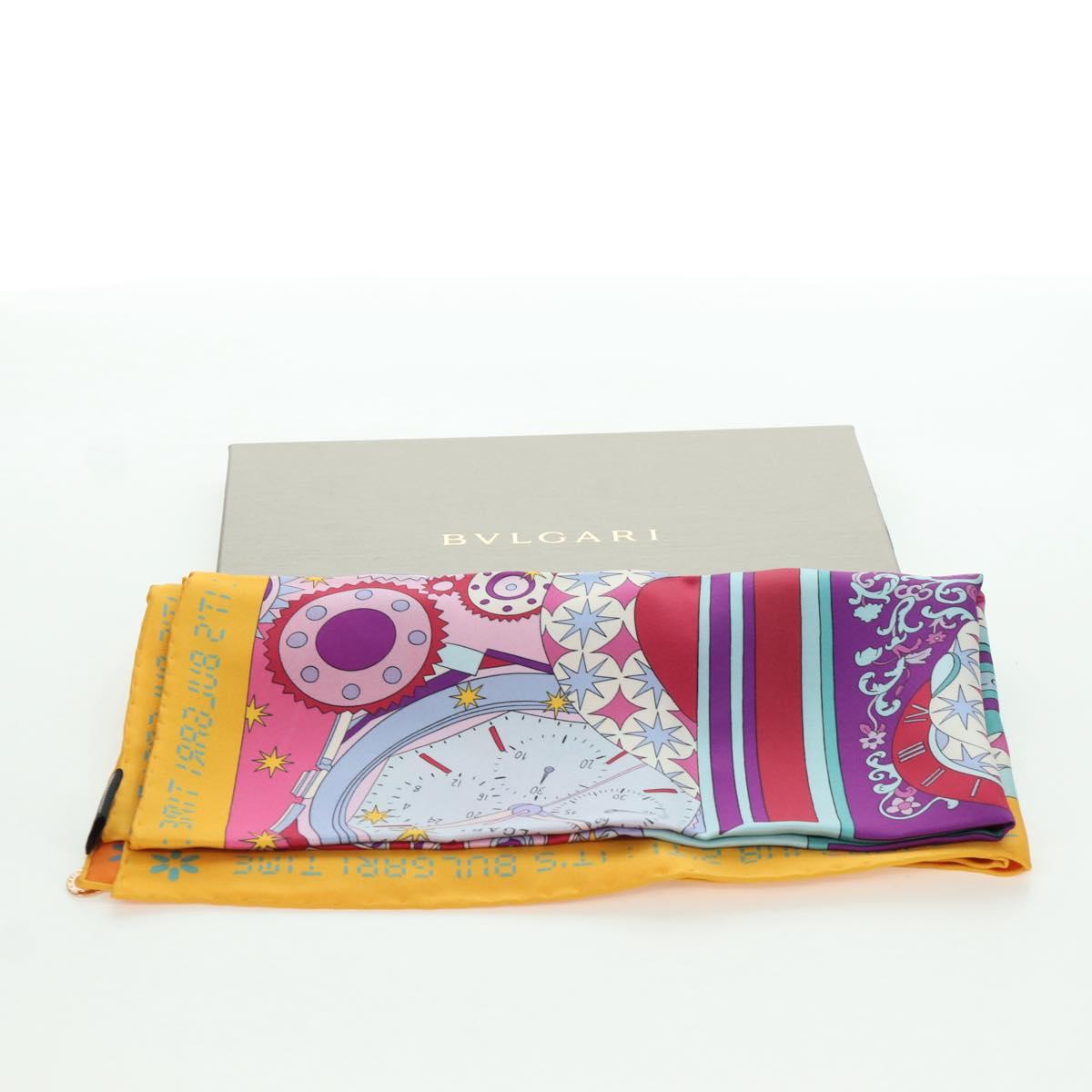 BVLGARI Scarf Silk Multicolor Auth BA11831A