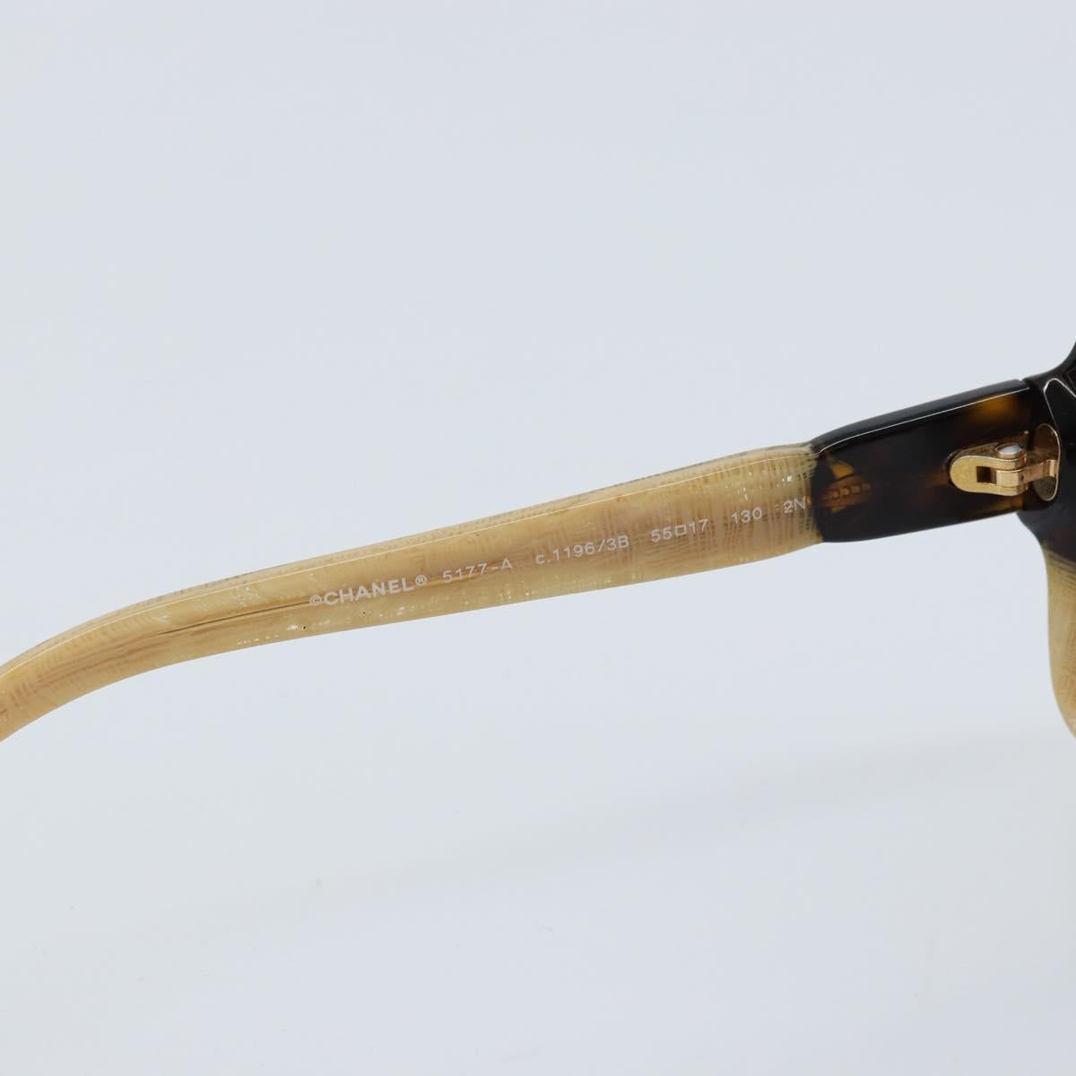 CHANEL COCO Mark Sunglasses plastic Beige 5177-A CC Auth BA11834