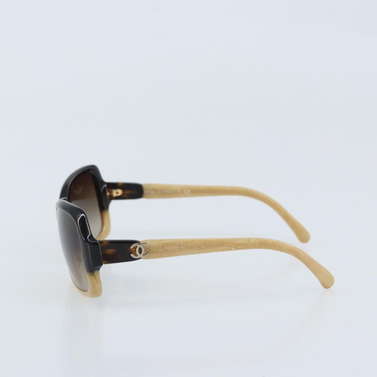 CHANEL COCO Mark Sunglasses plastic Beige 5177-A CC Auth BA11834
