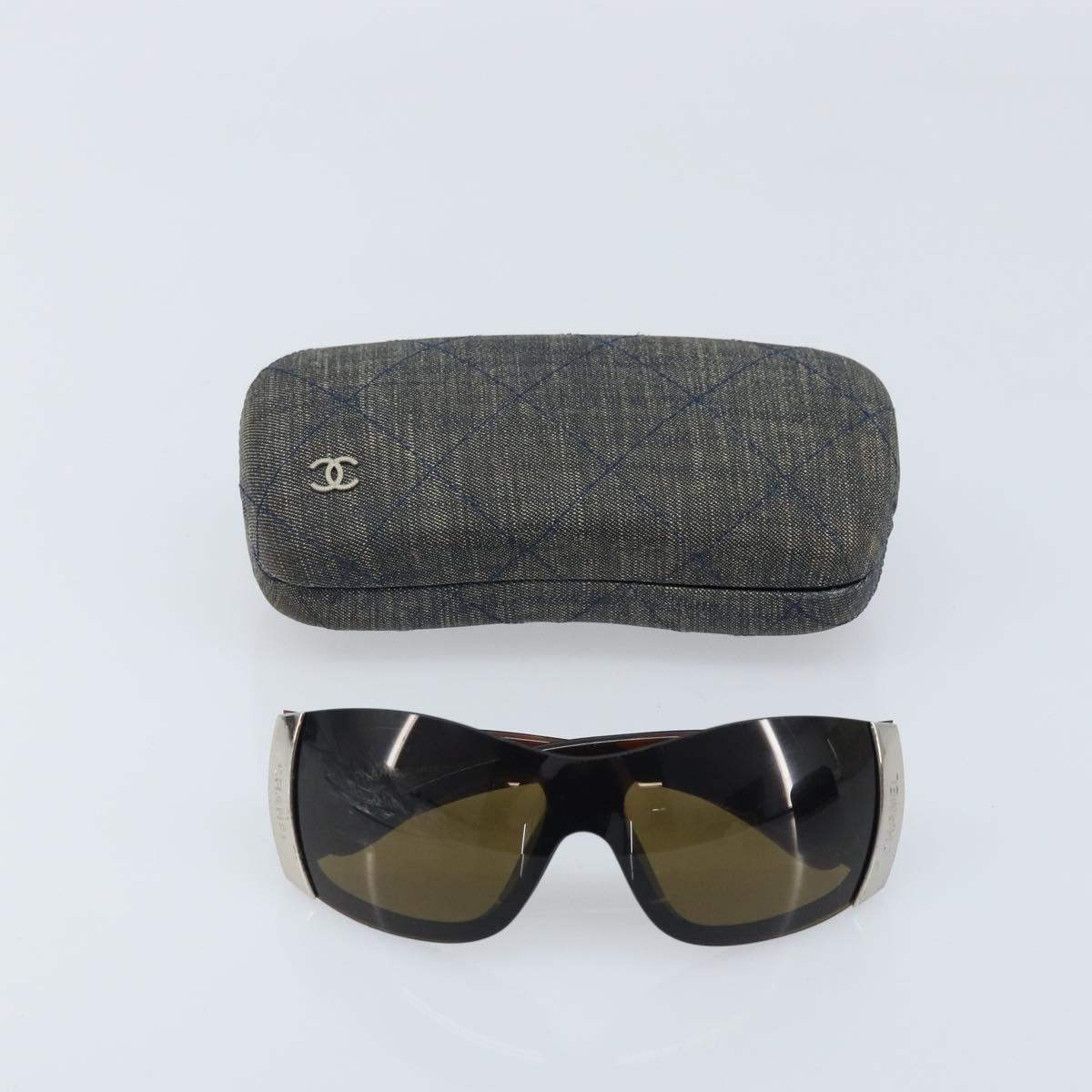 CHANEL Sunglasses plastic Brown CC Auth BA11836