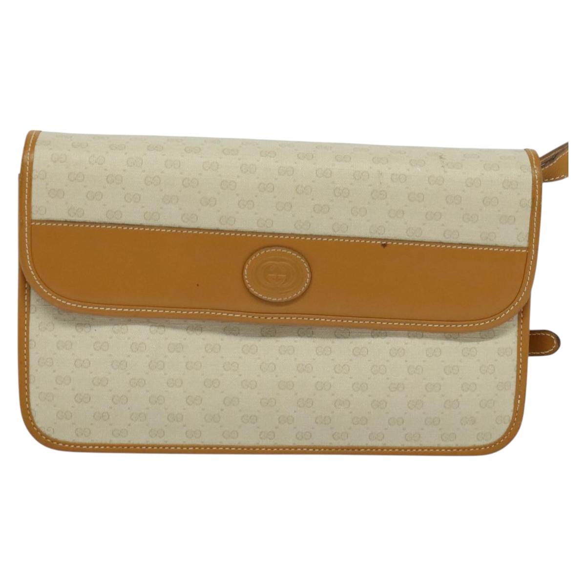 GUCCI Micro GG Supreme Shoulder Bag PVC Beige Gold 004 904 0261 Auth BA1184