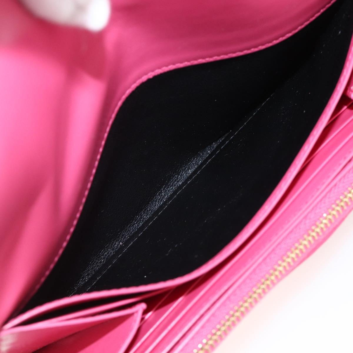 SAINT LAURENT Wallet Leather Pink Auth BA11840A