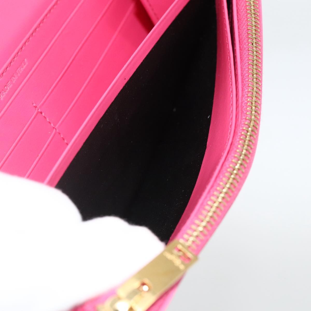SAINT LAURENT Wallet Leather Pink Auth BA11841A