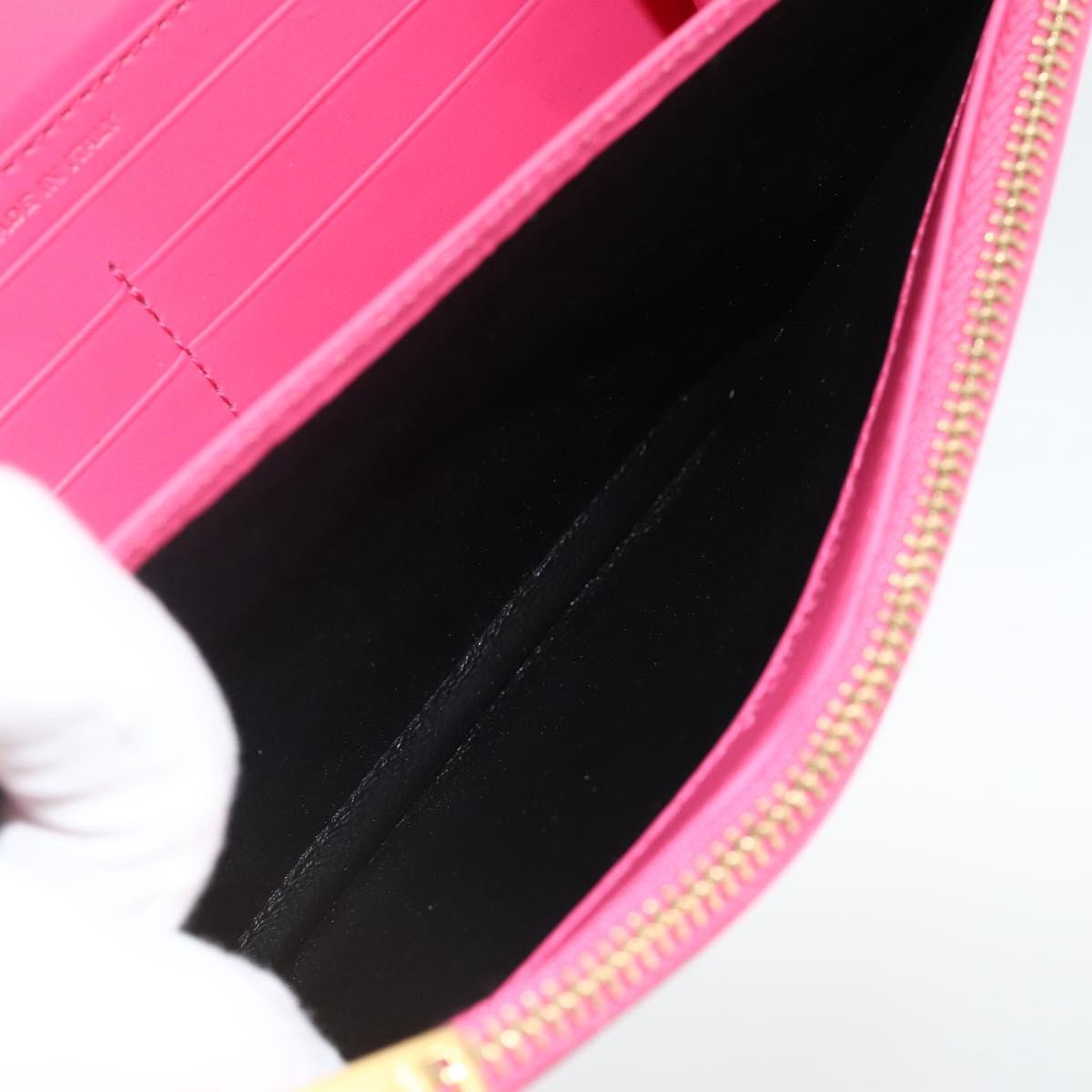SAINT LAURENT Wallet Leather Pink Auth BA11841A