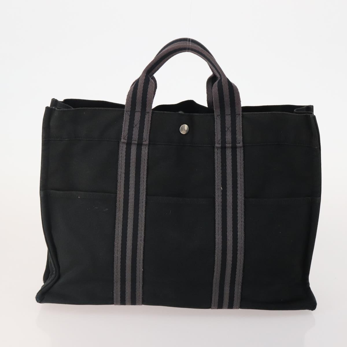 Jimmy Choo Tote Bag Leather Canvas 2 Set Black Gray Auth BA11842