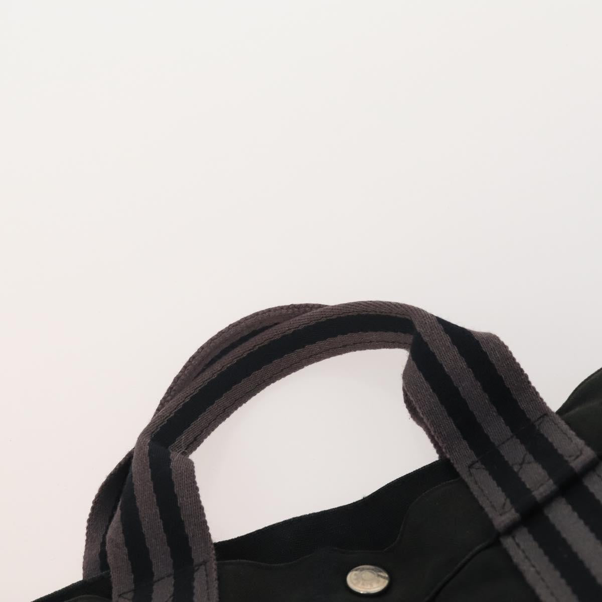 Jimmy Choo Tote Bag Leather Canvas 2 Set Black Gray Auth BA11842