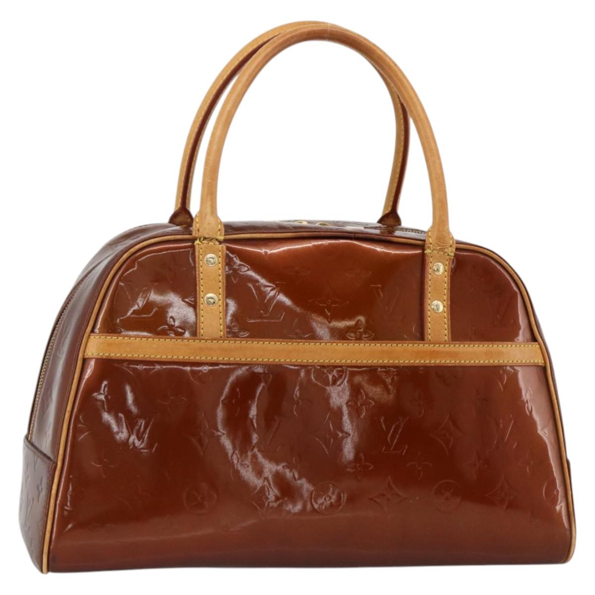 LOUIS VUITTON Monogram Vernis Tompkins Square Bag Bronze M91103 LV Auth BA11852