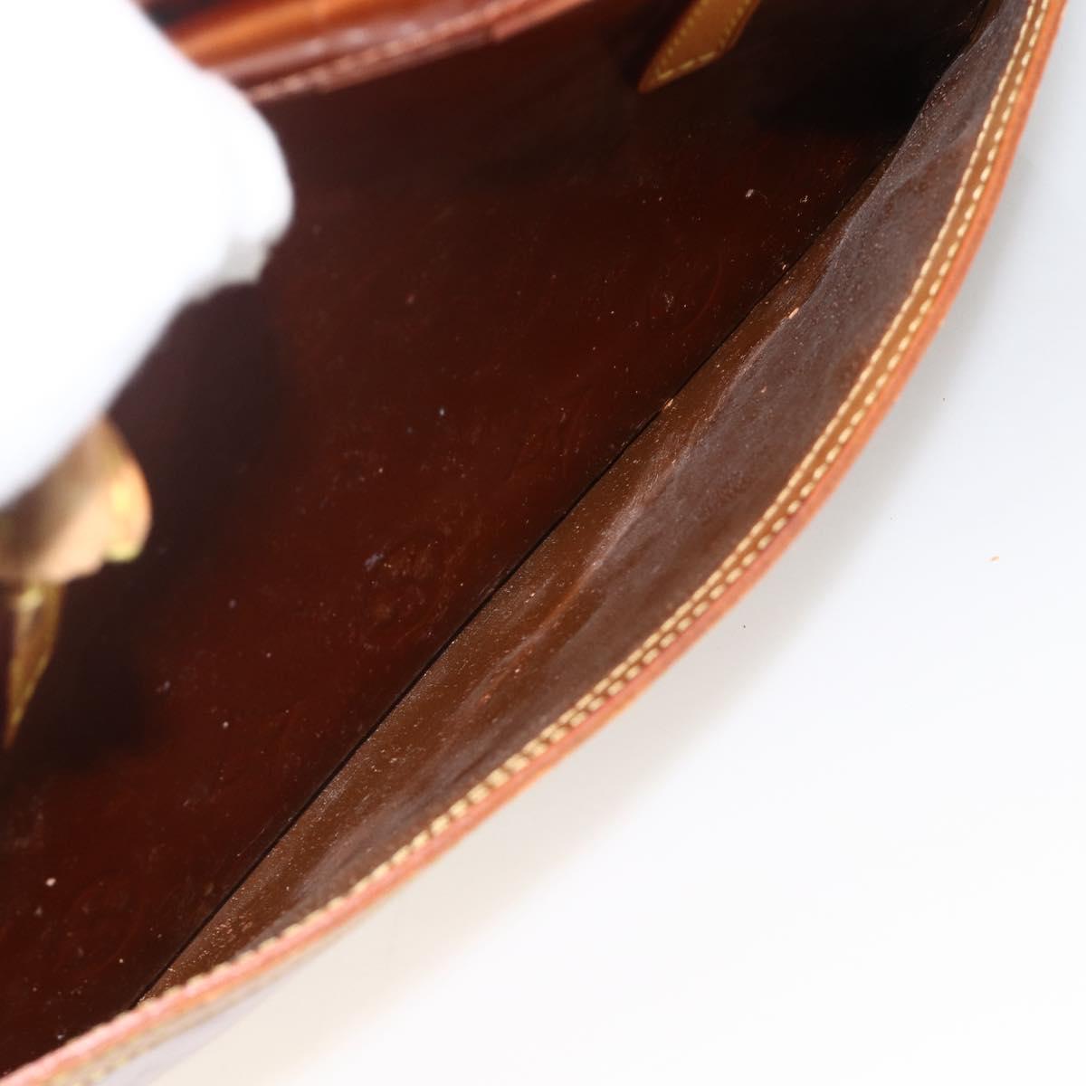LOUIS VUITTON Monogram Vernis Tompkins Square Bag Bronze M91103 LV Auth BA11852