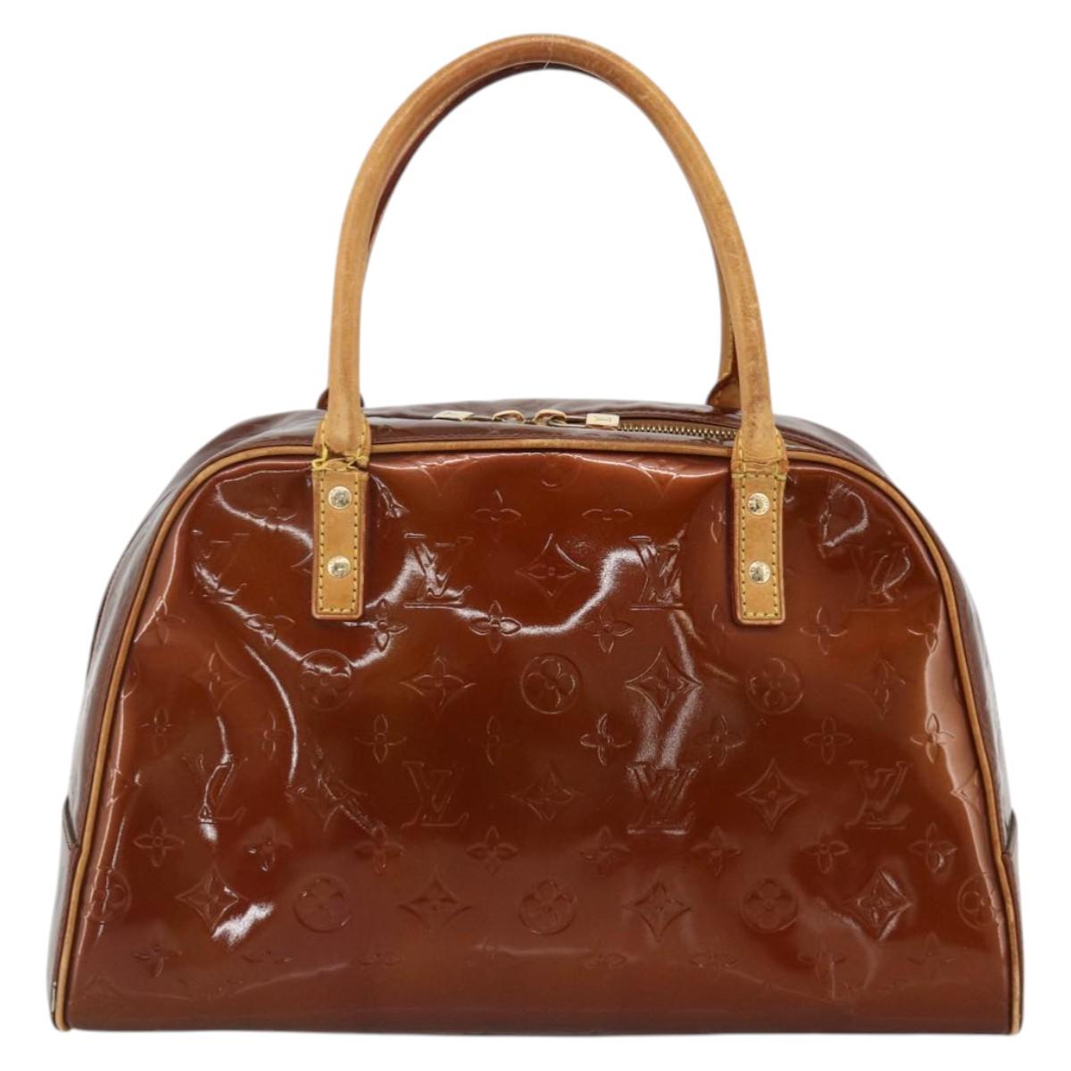 LOUIS VUITTON Monogram Vernis Tompkins Square Bag Bronze M91103 LV Auth BA11852