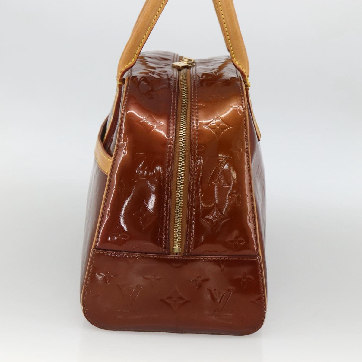 LOUIS VUITTON Monogram Vernis Tompkins Square Bag Bronze M91103 LV Auth BA11852