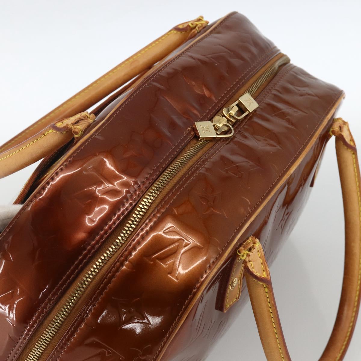 LOUIS VUITTON Monogram Vernis Tompkins Square Bag Bronze M91103 LV Auth BA11852