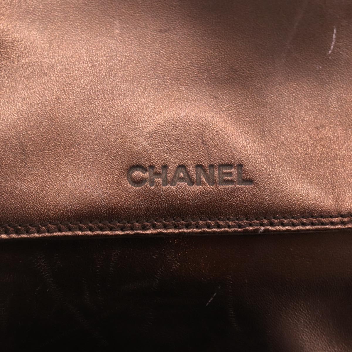 CHANEL Shoulder Bag Leather Brown CC Auth BA11861A