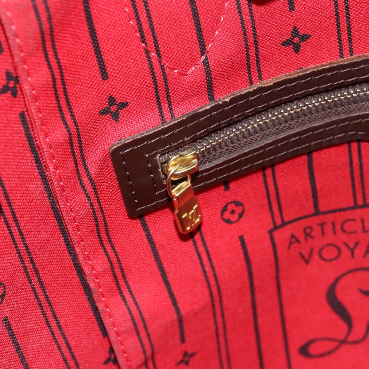 LOUIS VUITTON Damier Ebene Neverfull MM Tote Bag N51105 LV Auth BA11864