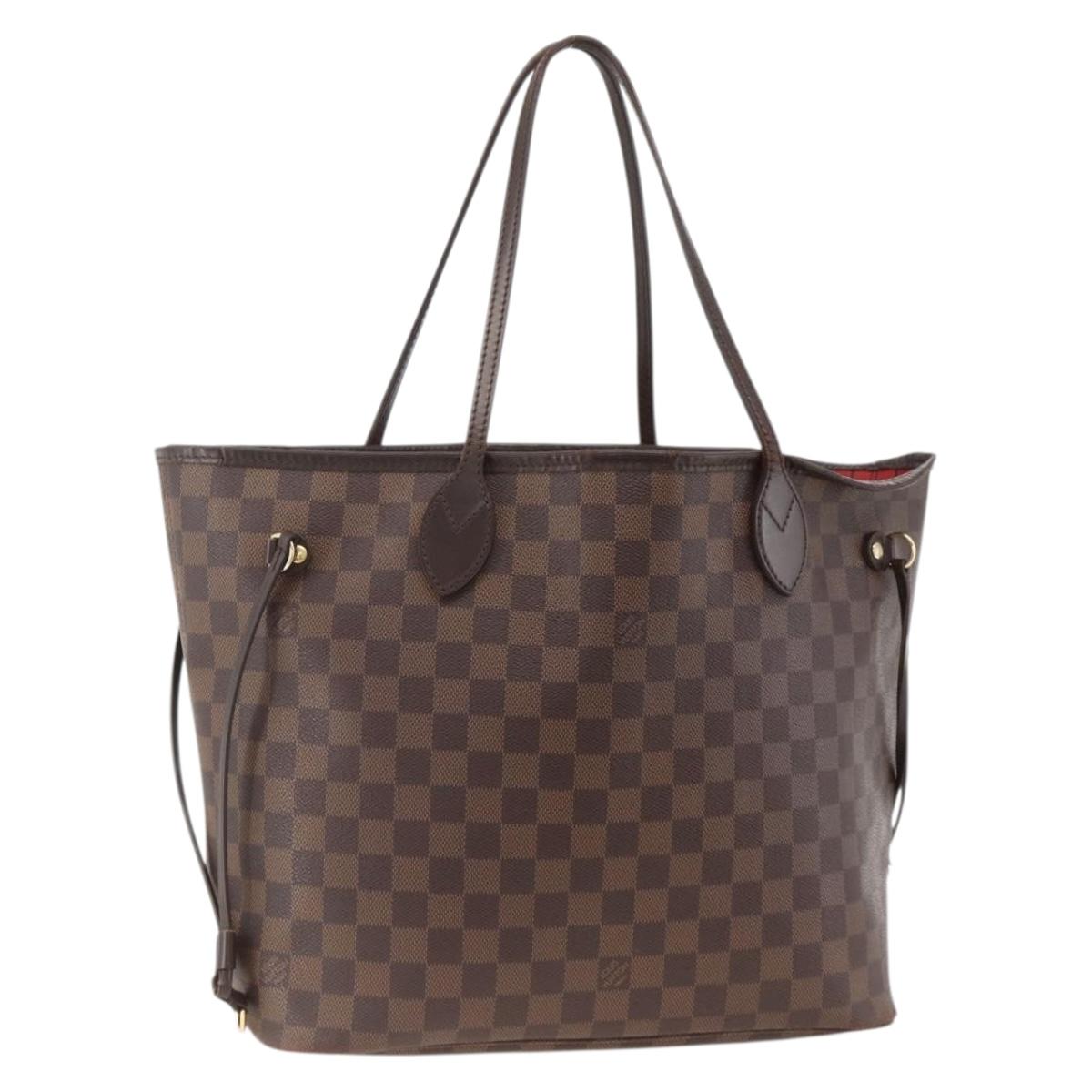 LOUIS VUITTON Damier Ebene Neverfull MM Tote Bag N51105 LV Auth BA11864