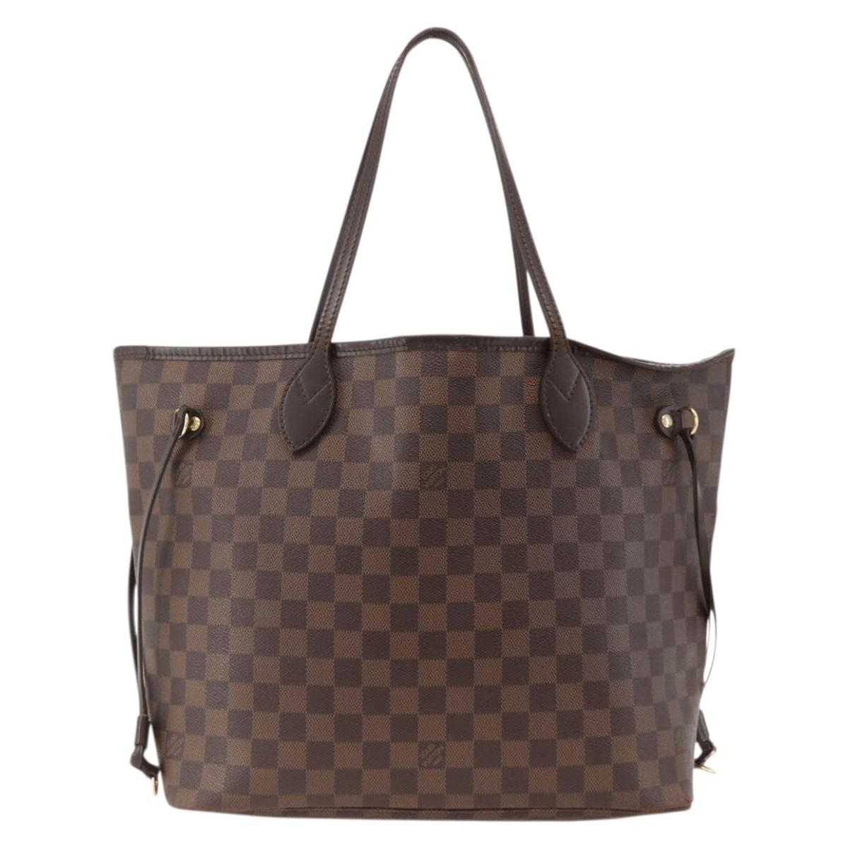 LOUIS VUITTON Damier Ebene Neverfull MM Tote Bag N51105 LV Auth BA11864
