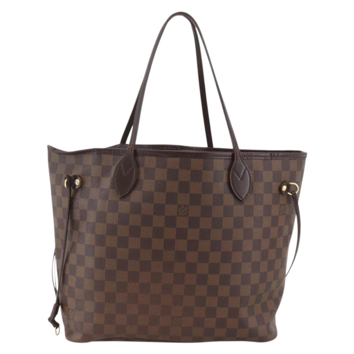 LOUIS VUITTON Damier Ebene Neverfull MM Tote Bag N51105 LV Auth BA11864