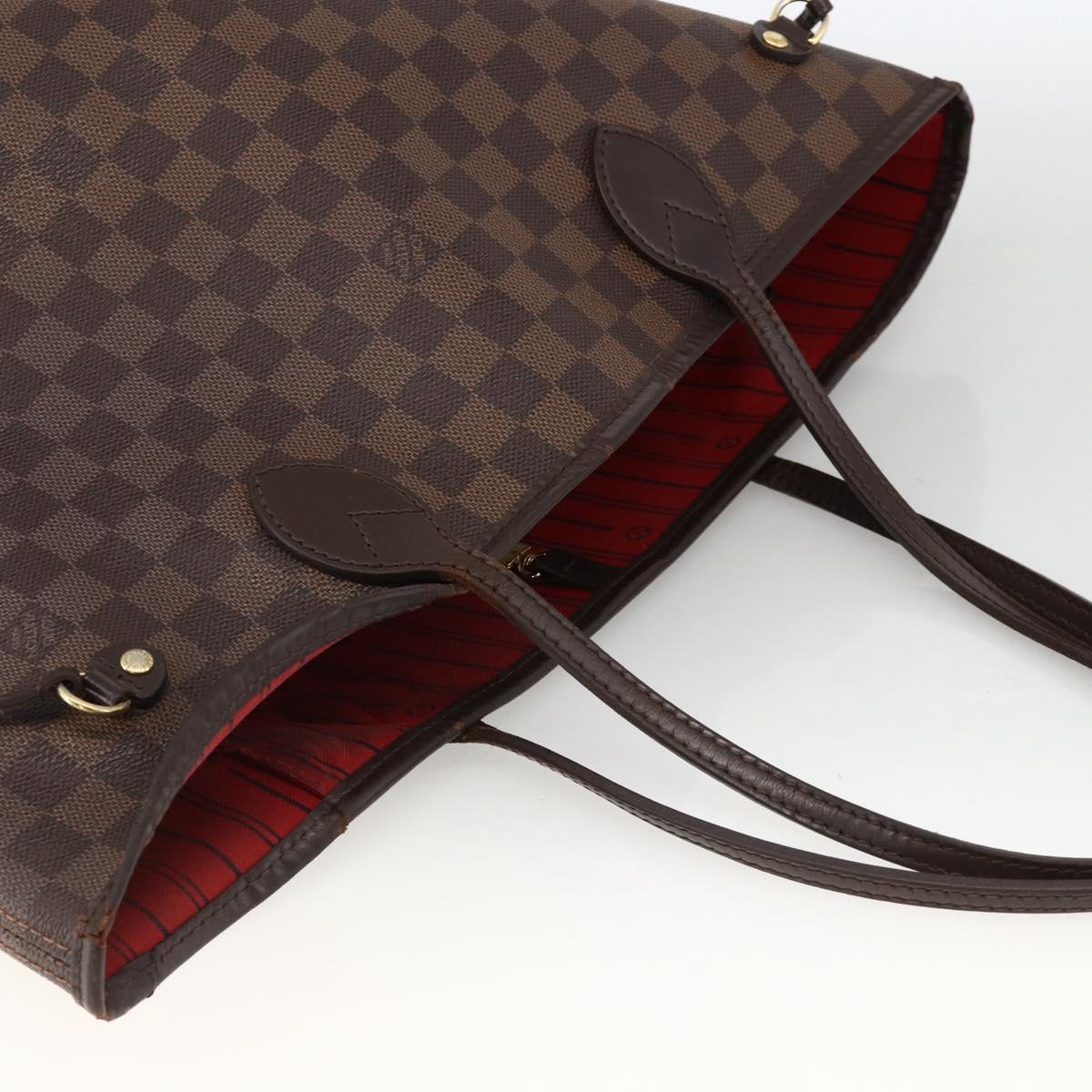 LOUIS VUITTON Damier Ebene Neverfull MM Tote Bag N51105 LV Auth BA11864