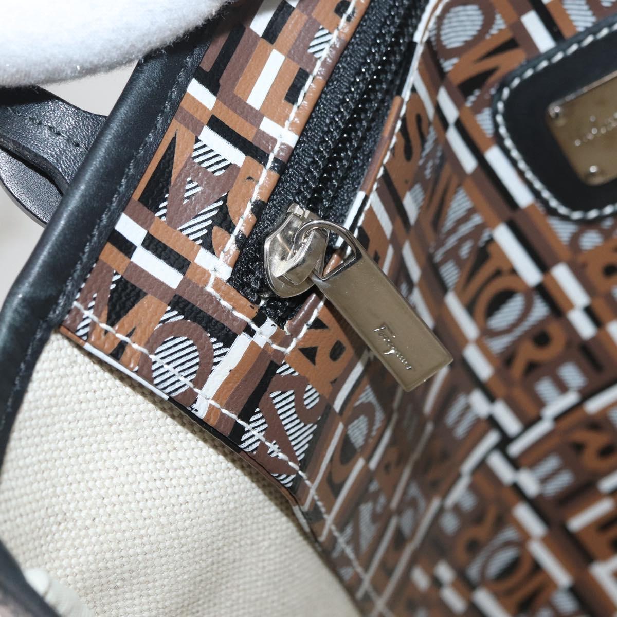 Salvatore Ferragamo Tote Bag PVC Brown Auth BA11865