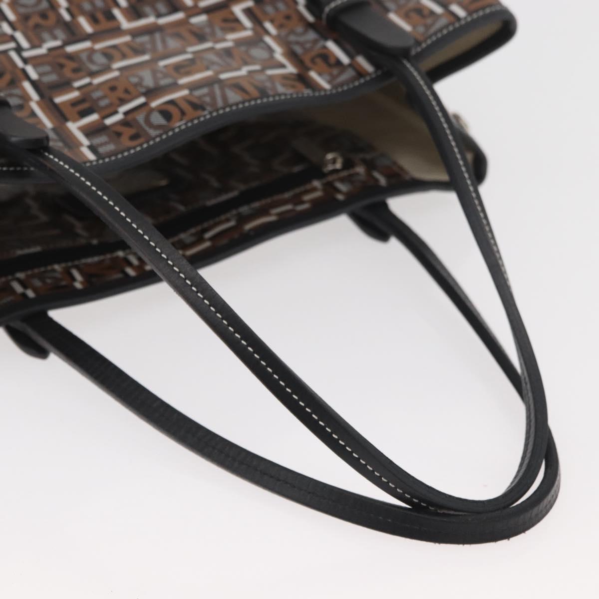 Salvatore Ferragamo Tote Bag PVC Brown Auth BA11865