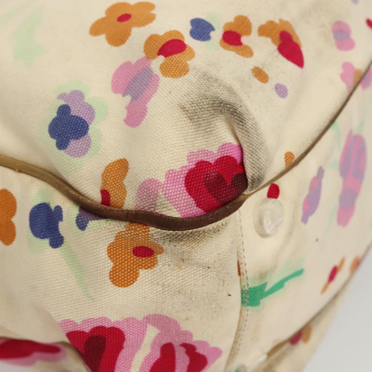 CHANEL Tote Bag Canvas White CC Auth BA1187