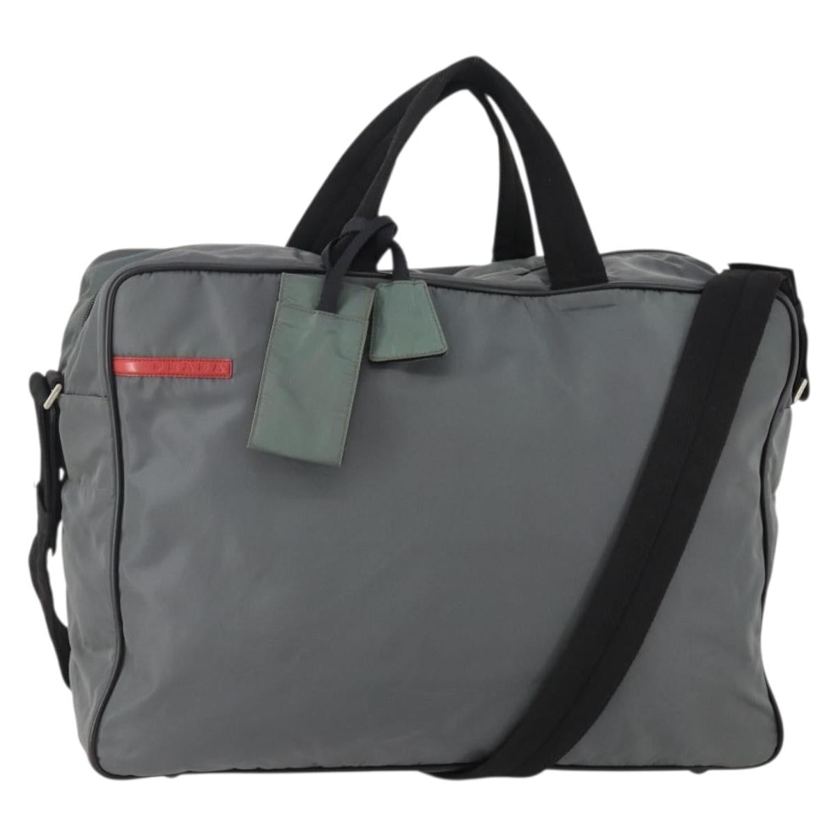 GIVENCHY Hand Bag Leather 2way Gray Auth BA11872A