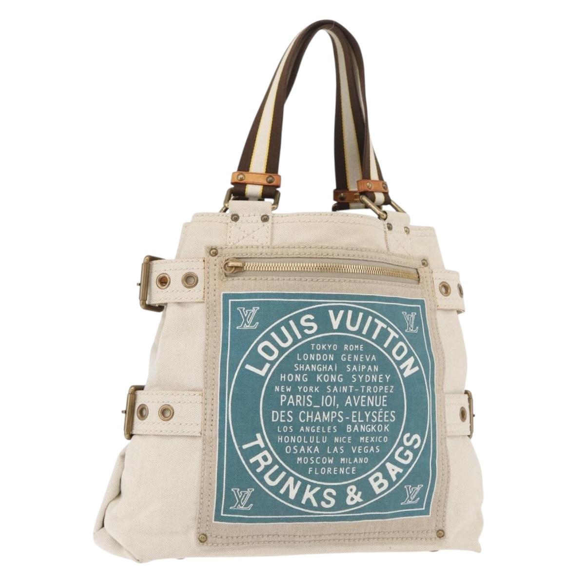LOUIS VUITTON Cruise line Glove shopper MM Bag Canvas Beige M95114 LV Auth BA11878A