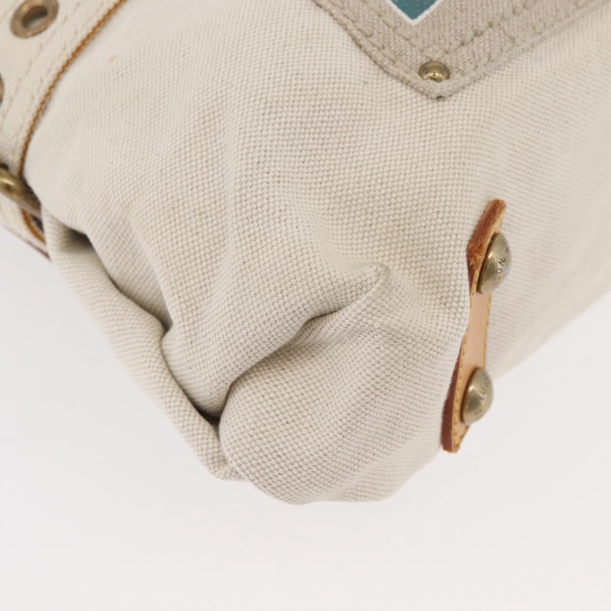 LOUIS VUITTON Cruise line Glove shopper MM Bag Canvas Beige M95114 LV Auth BA11878A