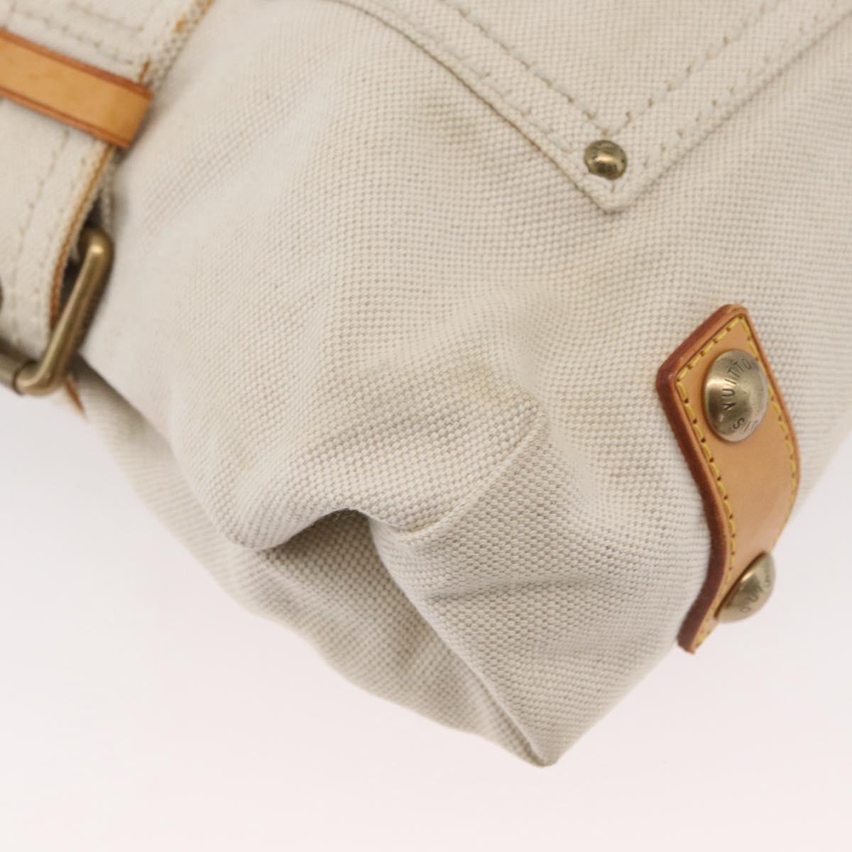 LOUIS VUITTON Cruise line Glove shopper MM Bag Canvas Beige M95114 LV Auth BA11878A