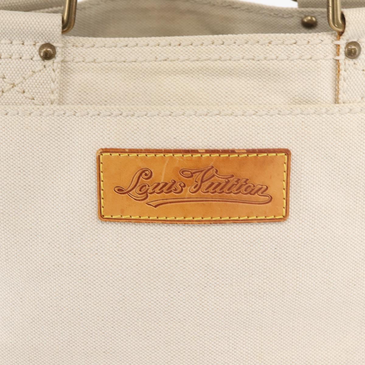 LOUIS VUITTON Cruise line Glove shopper MM Bag Canvas Beige M95114 LV Auth BA11878A