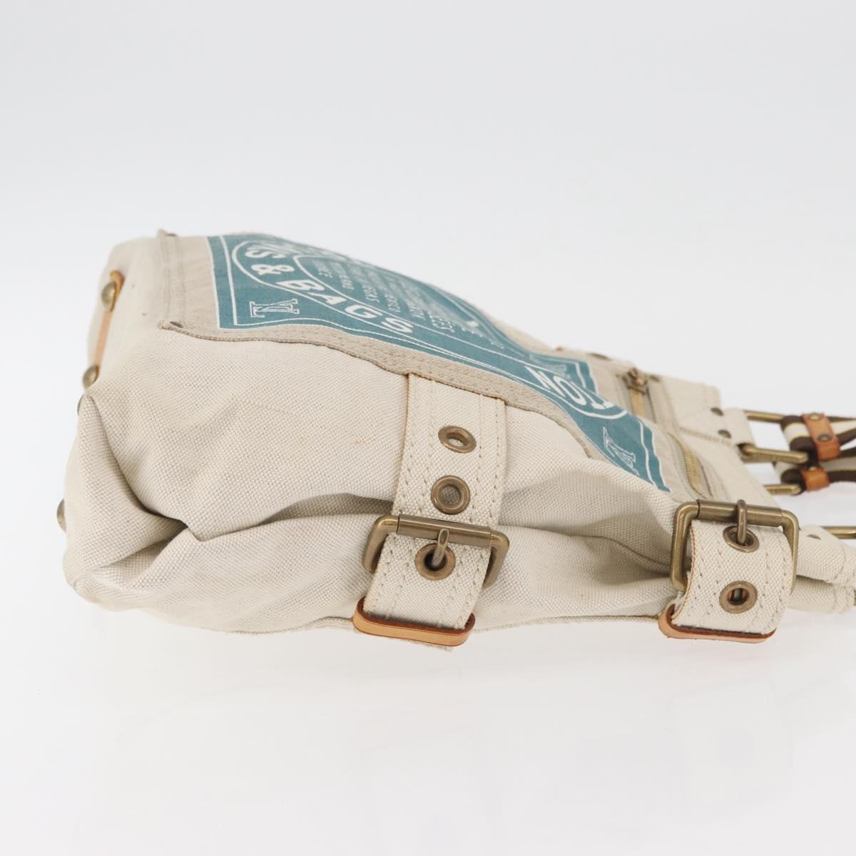 LOUIS VUITTON Cruise line Glove shopper MM Bag Canvas Beige M95114 LV Auth BA11878A