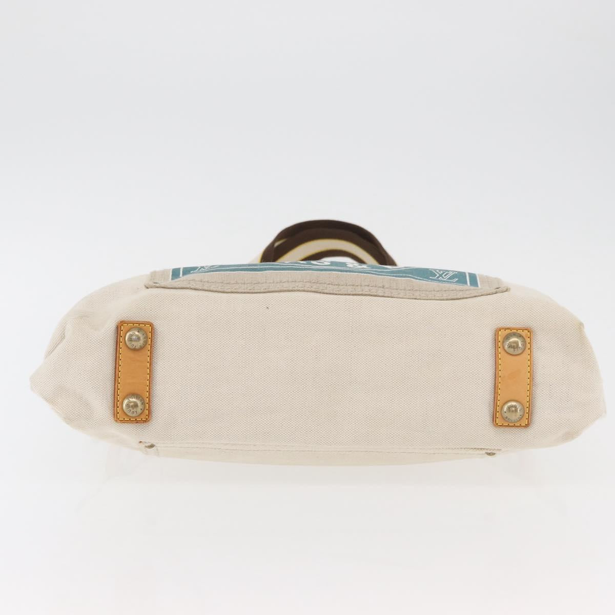 LOUIS VUITTON Cruise line Glove shopper MM Bag Canvas Beige M95114 LV Auth BA11878A