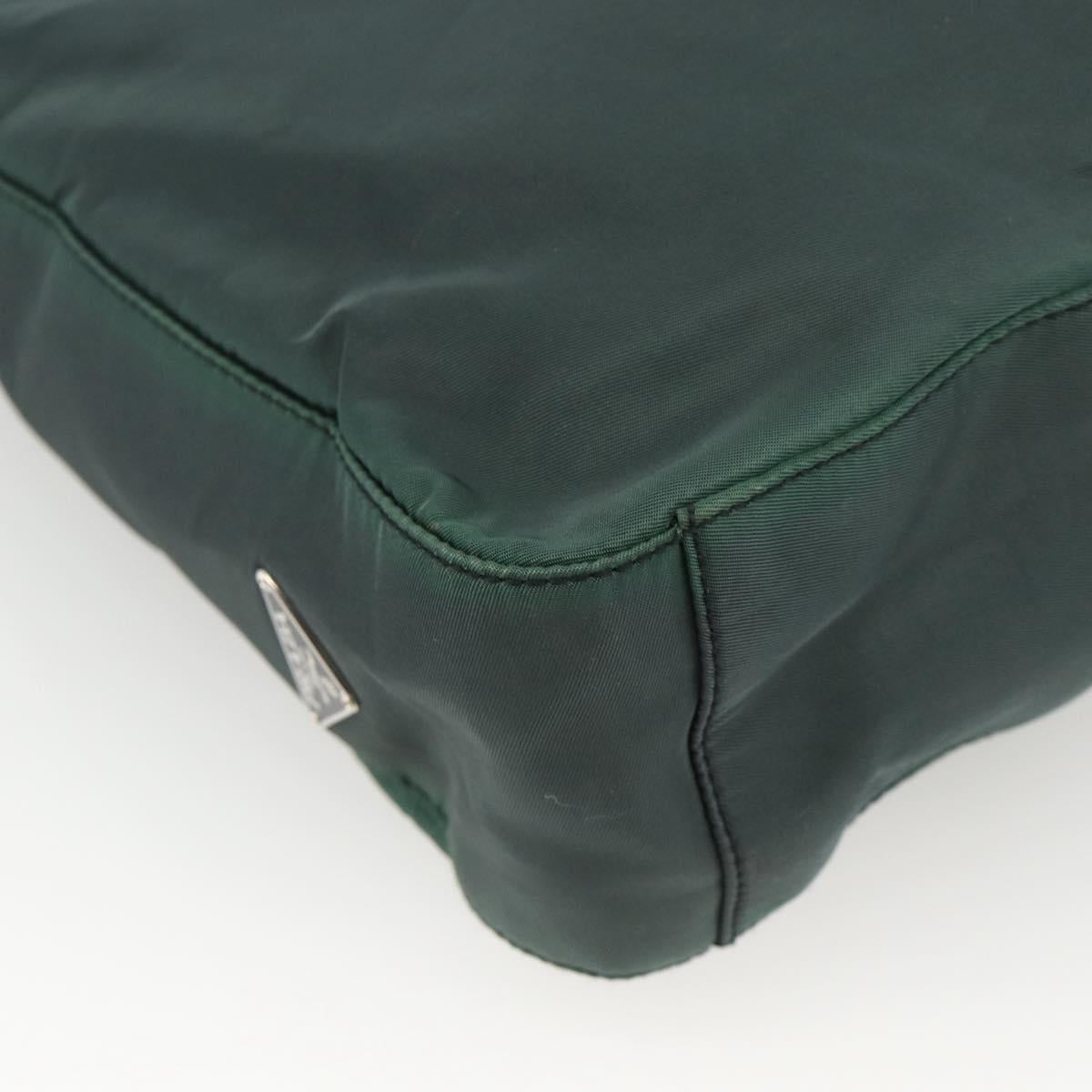 PRADA Shoulder Bag Nylon Green Silver Auth BA11893
