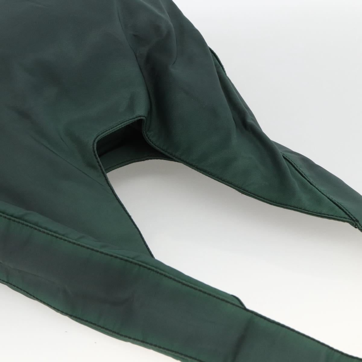 PRADA Shoulder Bag Nylon Green Silver Auth BA11893