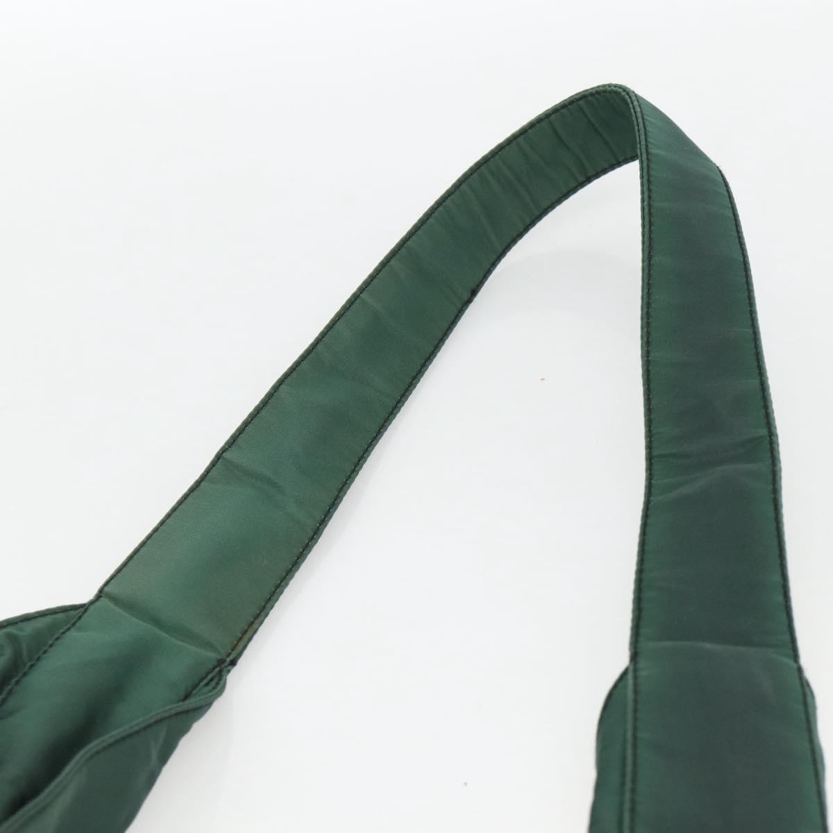 PRADA Shoulder Bag Nylon Green Silver Auth BA11893