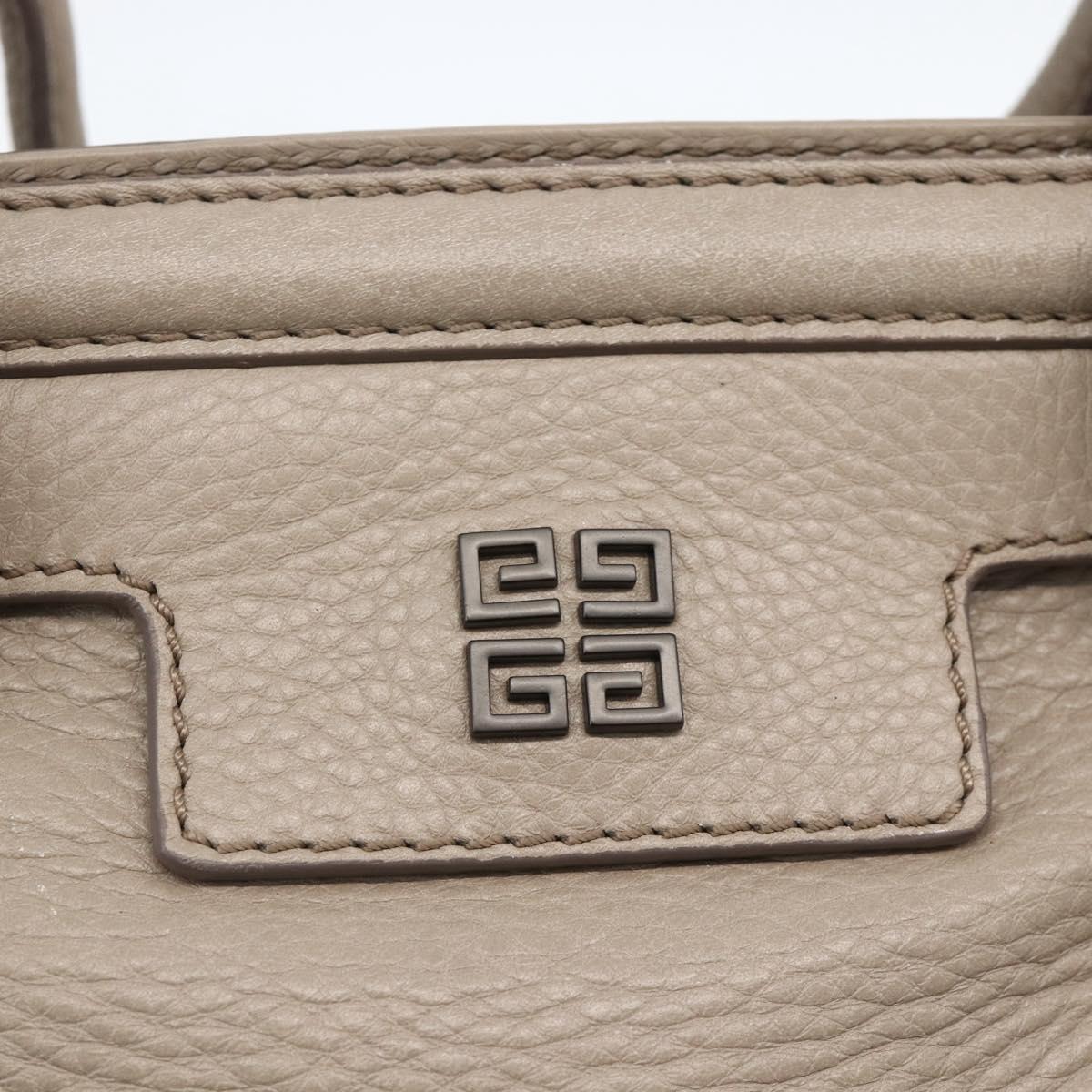 GIVENCHY Hand Bag Leather 2way Gray Auth BA11904A