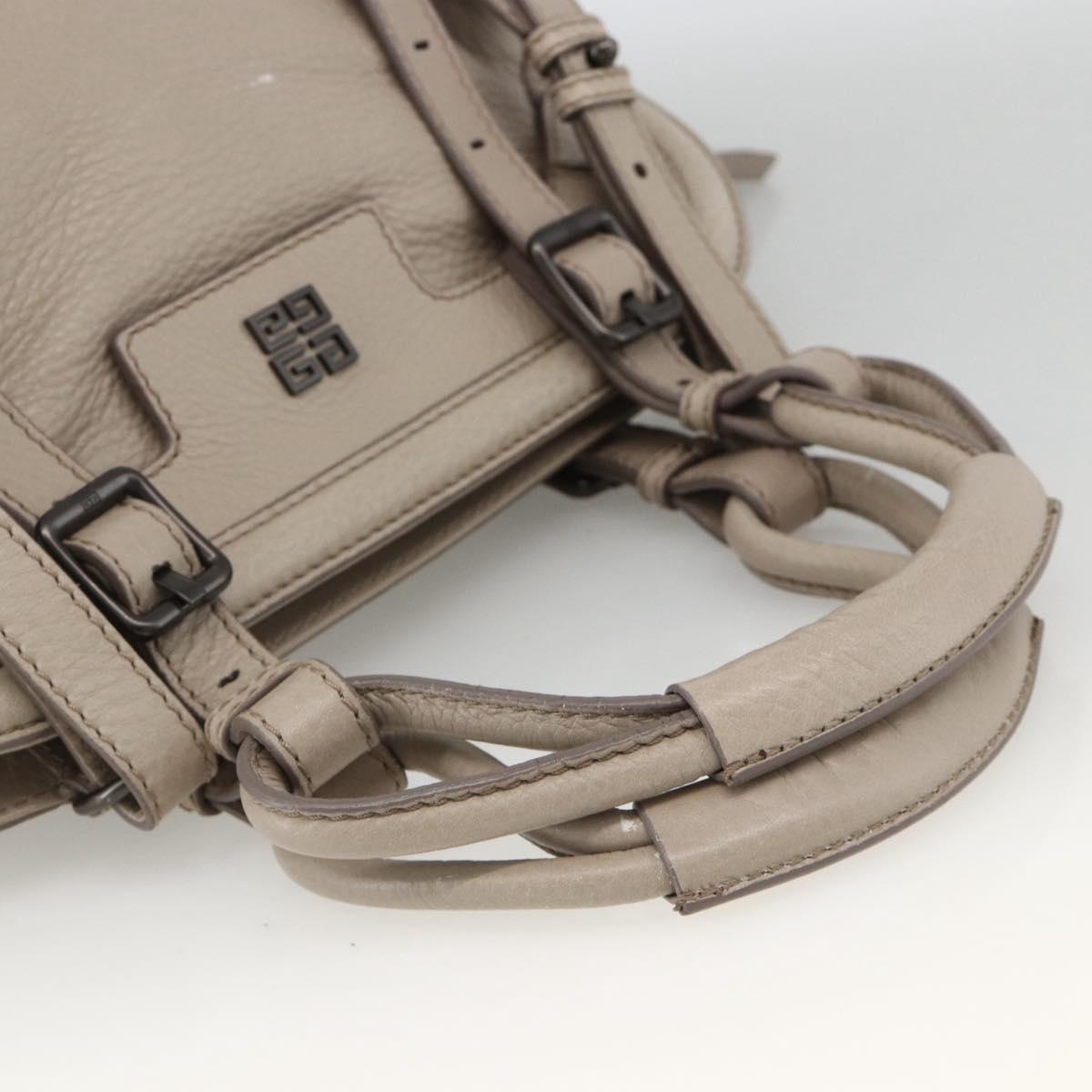 GIVENCHY Hand Bag Leather 2way Gray Auth BA11904A