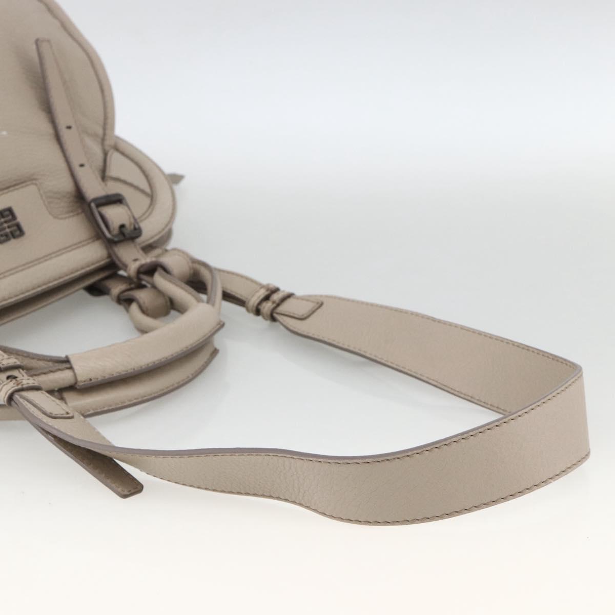 GIVENCHY Hand Bag Leather 2way Gray Auth BA11904A