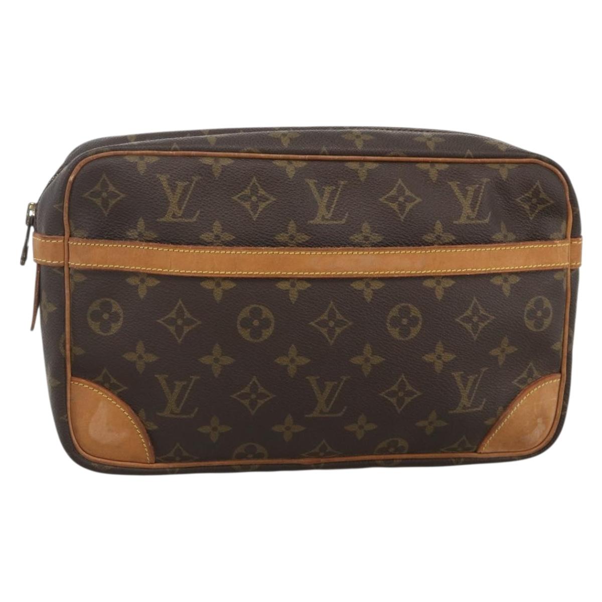 LOUIS VUITTON Monogram Compiegne 28 Clutch Bag M51845 LV Auth BA11912