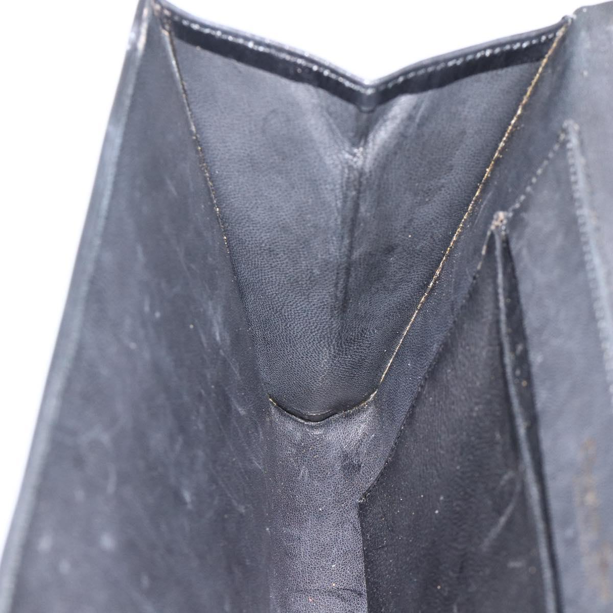 Christian Dior Shoulder Bag Leather Black Gold Auth BA11919