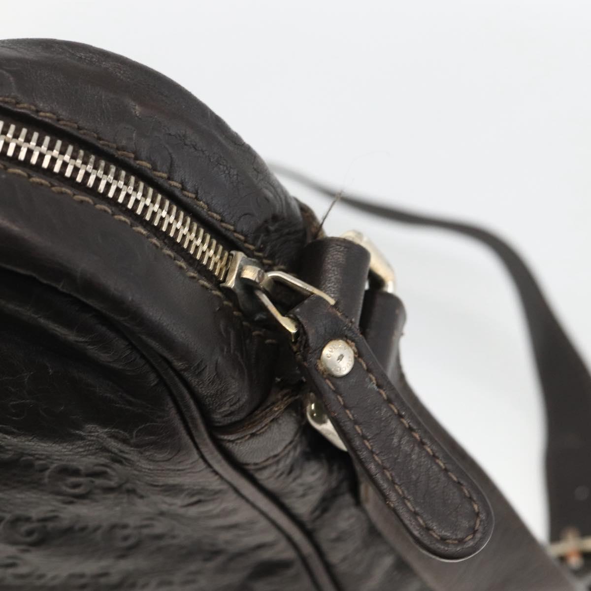 GUCCI GG Canvas Guccissima Shoulder Bag Leather Black Gold 201448 Auth BA11920
