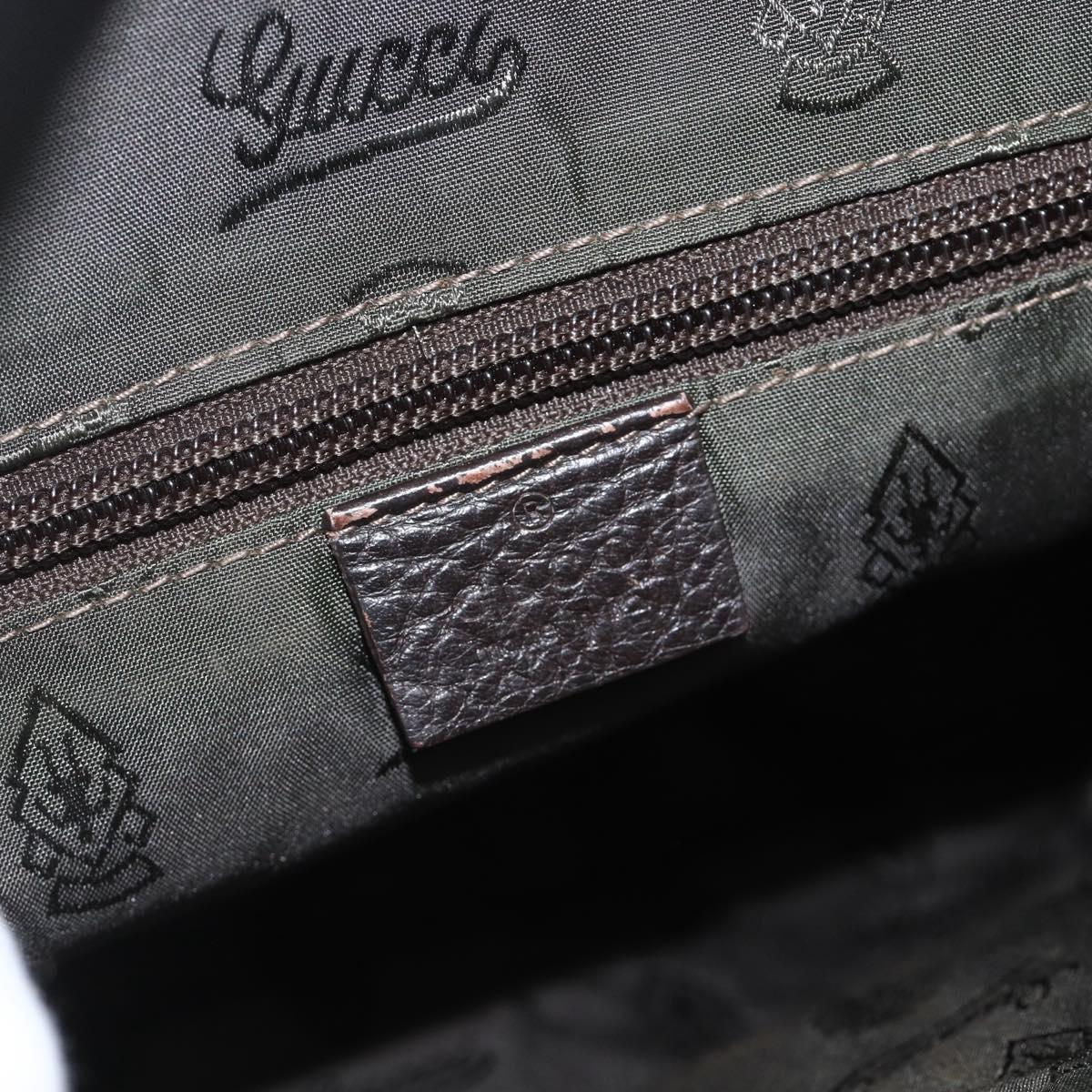 GUCCI GG Canvas Guccissima Shoulder Bag Leather Black Gold 201448 Auth BA11920