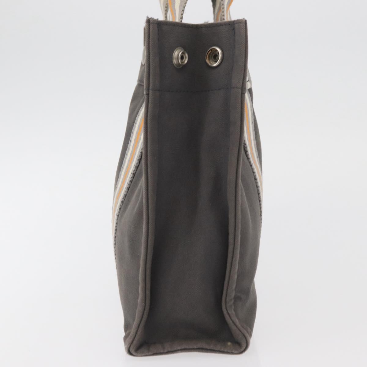 HERMES Fourre Tout PM Tote Bag Canvas Gray Silver Auth BA11923