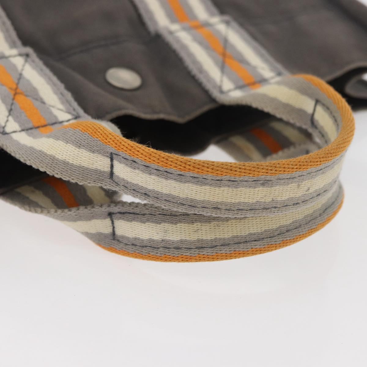 HERMES Fourre Tout PM Tote Bag Canvas Gray Silver Auth BA11923
